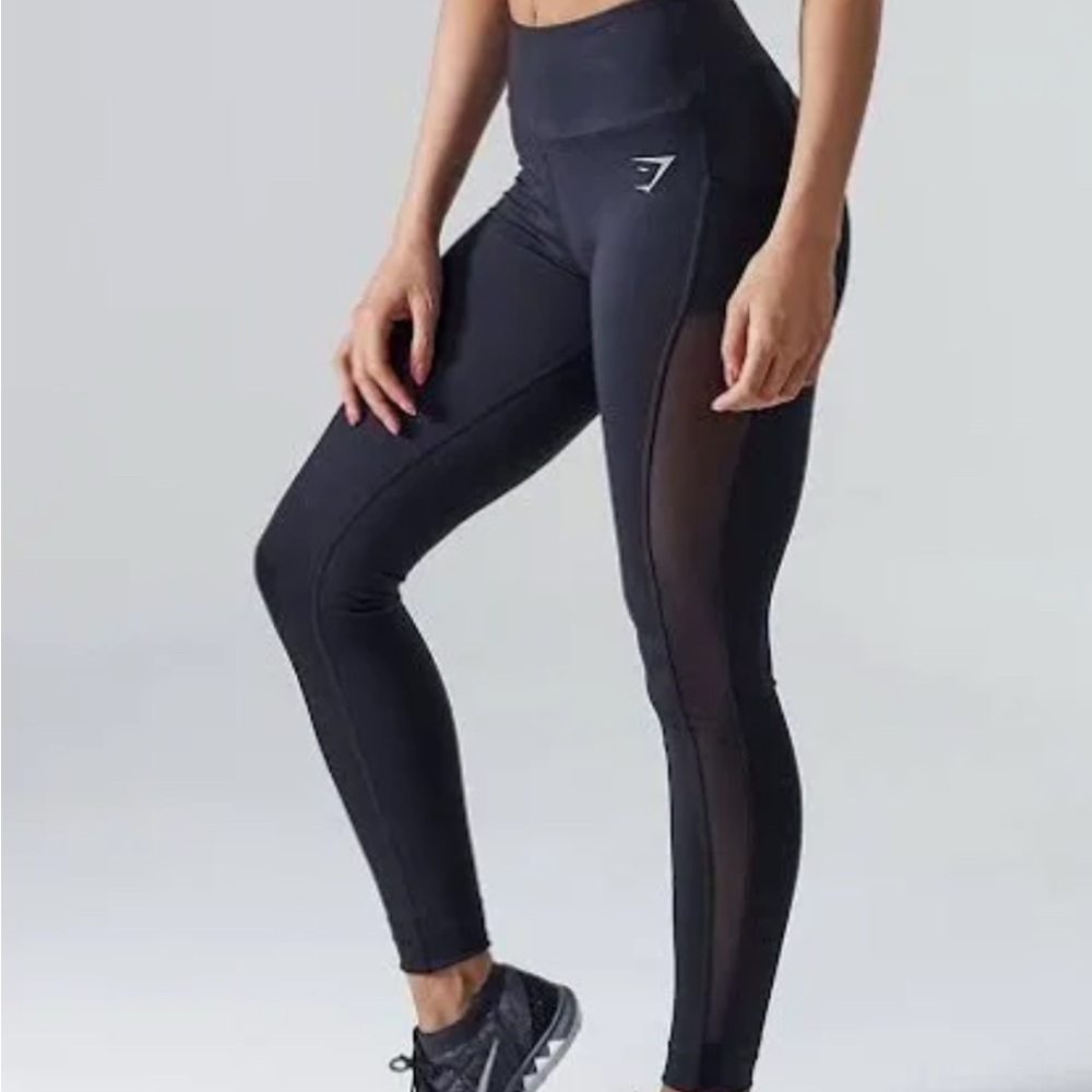 Gymshark Mesh Panel Pocket Black Leggings M